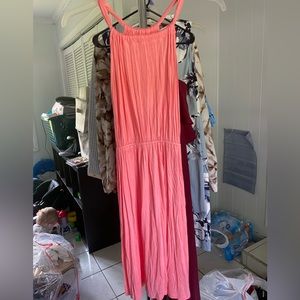 Coral sleeveless dress